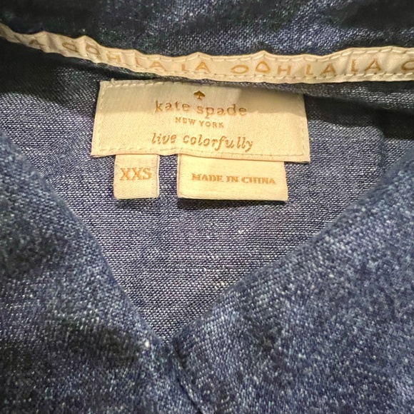 Kate Spade Broome Street Embroidered Chambray Top XXS - Picture 6 of 6